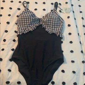 Pour Moi Checkers Frill Control Suit